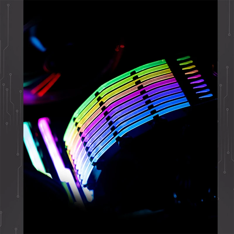 JONSBO PSU Pratęsimo Kabelis RGB Kanalo viršutinė dalis, iš Vaivorykštės Tiltas 24Pin ATX Kabelio MOD Simfoninis Linija, 5V Vaivorykštė RGB M/B SYNC CNIM - 4