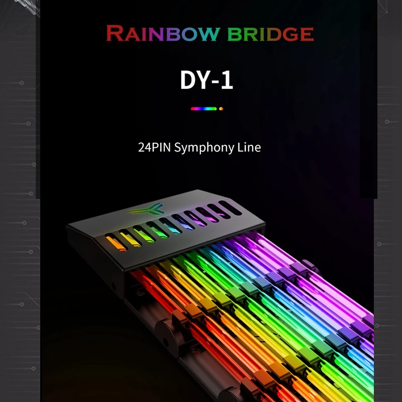 JONSBO PSU Pratęsimo Kabelis RGB Kanalo viršutinė dalis, iš Vaivorykštės Tiltas 24Pin ATX Kabelio MOD Simfoninis Linija, 5V Vaivorykštė RGB M/B SYNC CNIM - 5